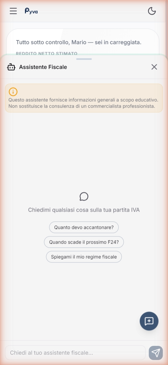 Assistente AI Pyva su mobile