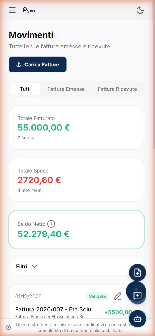 Movimenti Pyva su mobile